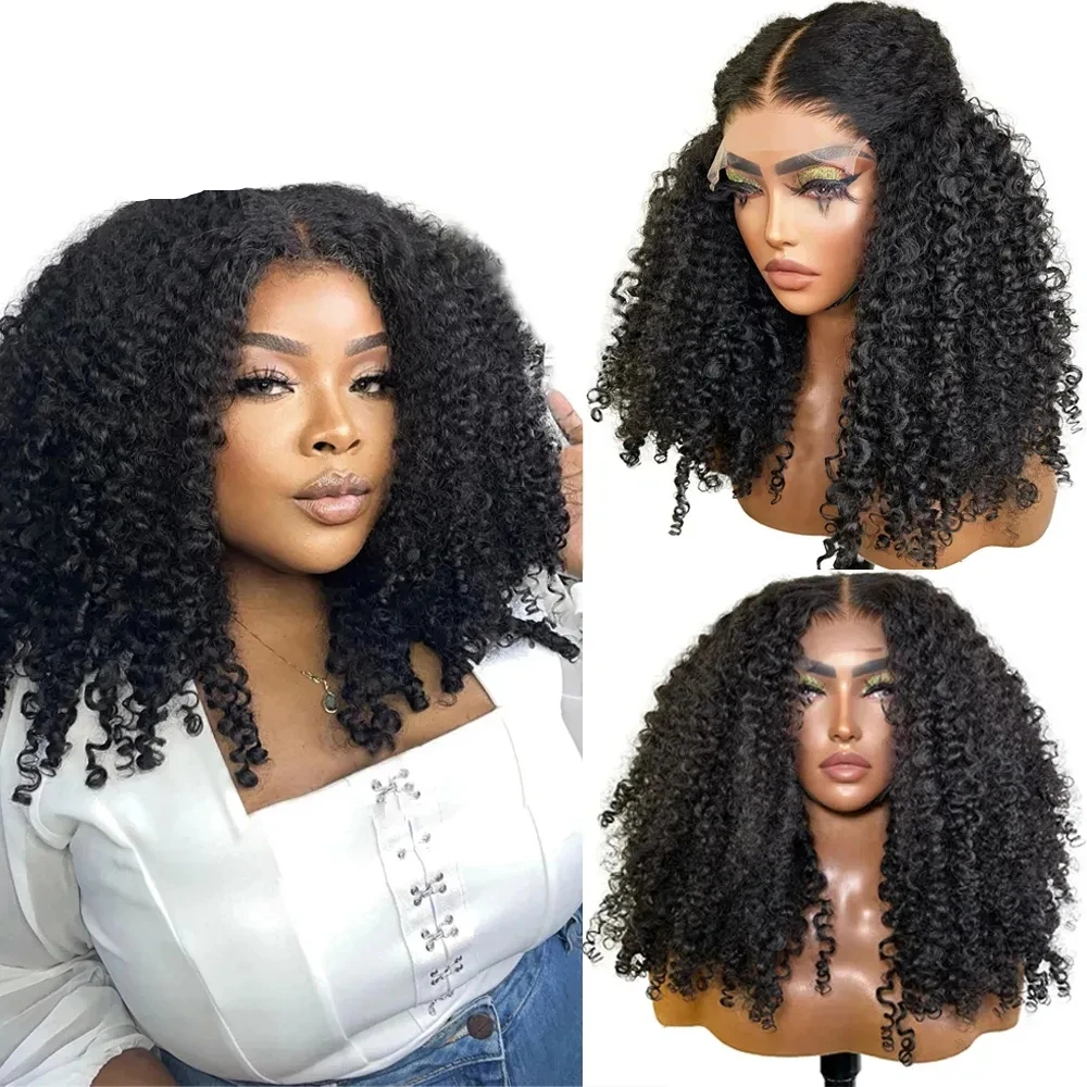 Brazilian Afro Curly Lace Front Human Hair Wig with Baby Hair Human Hair Human Hair Wigs New In
