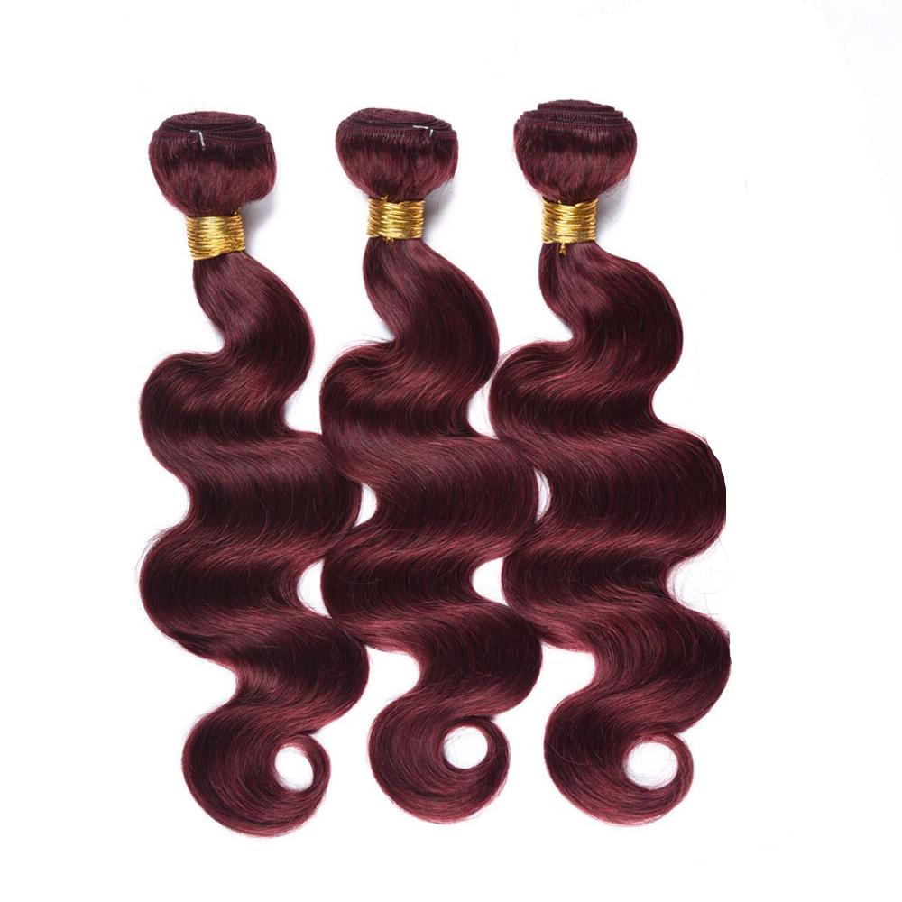 Burgundy Brazilian Body Wave Remy Human Hair Bundles Best Sellers Human Hair Human Hair Extensions and Bundles New In